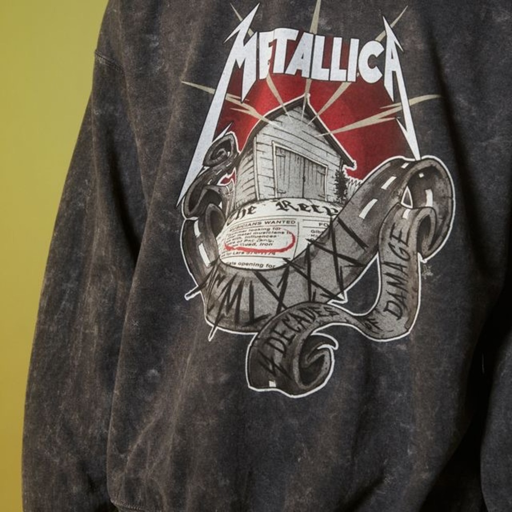 Urban Outfitters Metallica 40th Anniversary Oversized Crewneck Sweater